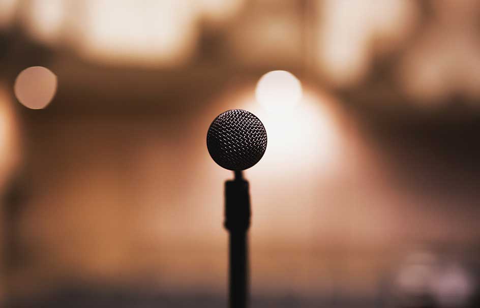 microphone with blurred background