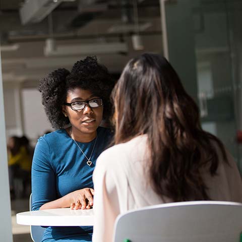 ielts speaking test, two women speaking